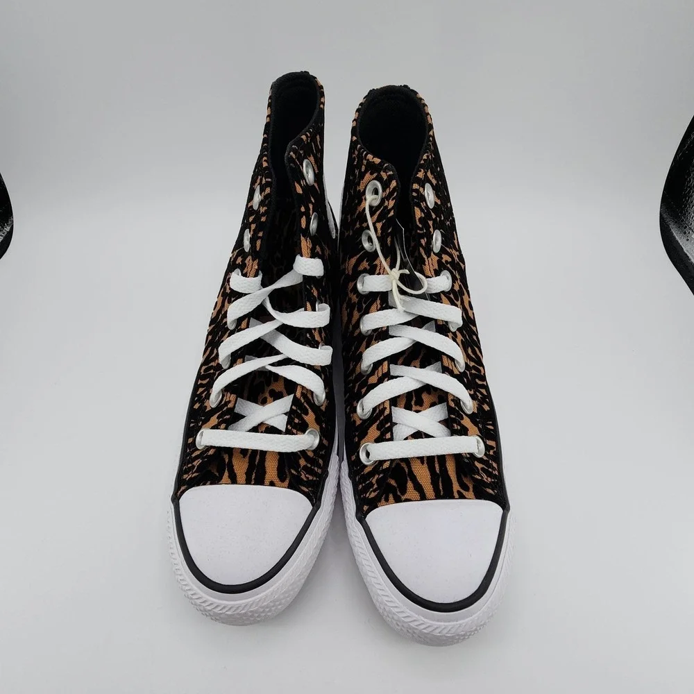 Converse Chuck Taylor All Star Sneakers Womens 7 Animal Print Velvet Burnout NEW